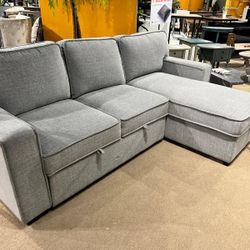 Sectional Sofa Sleeper 92.5" Chenille Material