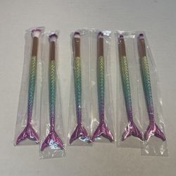 Makeup brushes mermaid set of 6  Brand new brushes.   (AE)