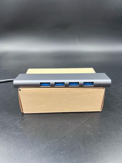 AnywhereCart AC-USBHUB-4 4-Port USB 3.0 Hub Aluminum USB-A Gray