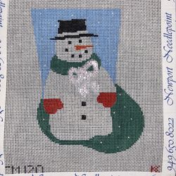 Snowman Mini Sock Needlepoint Canvas 