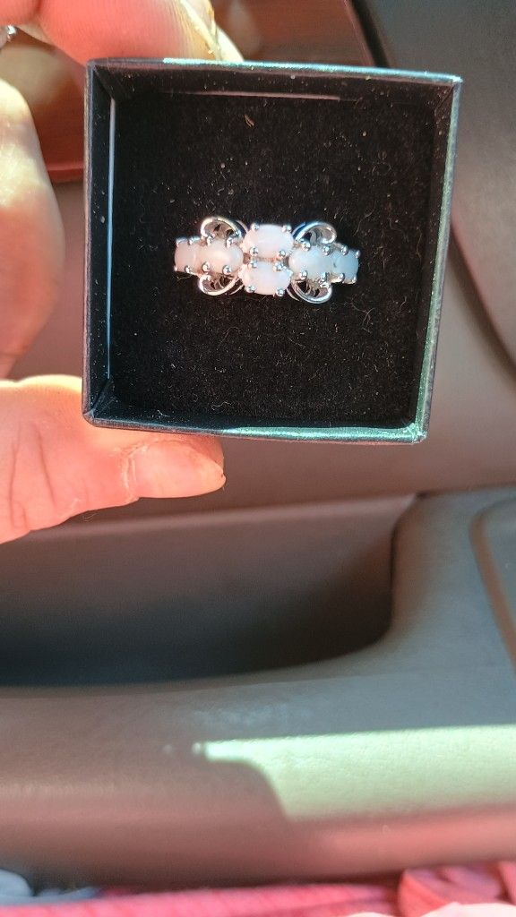 White Opal Ring