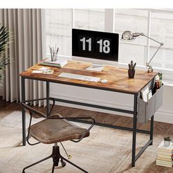 Computer Desk, Home Office Writing Study Desk, Modern Simple Style Laptop Table with Storage Bag

