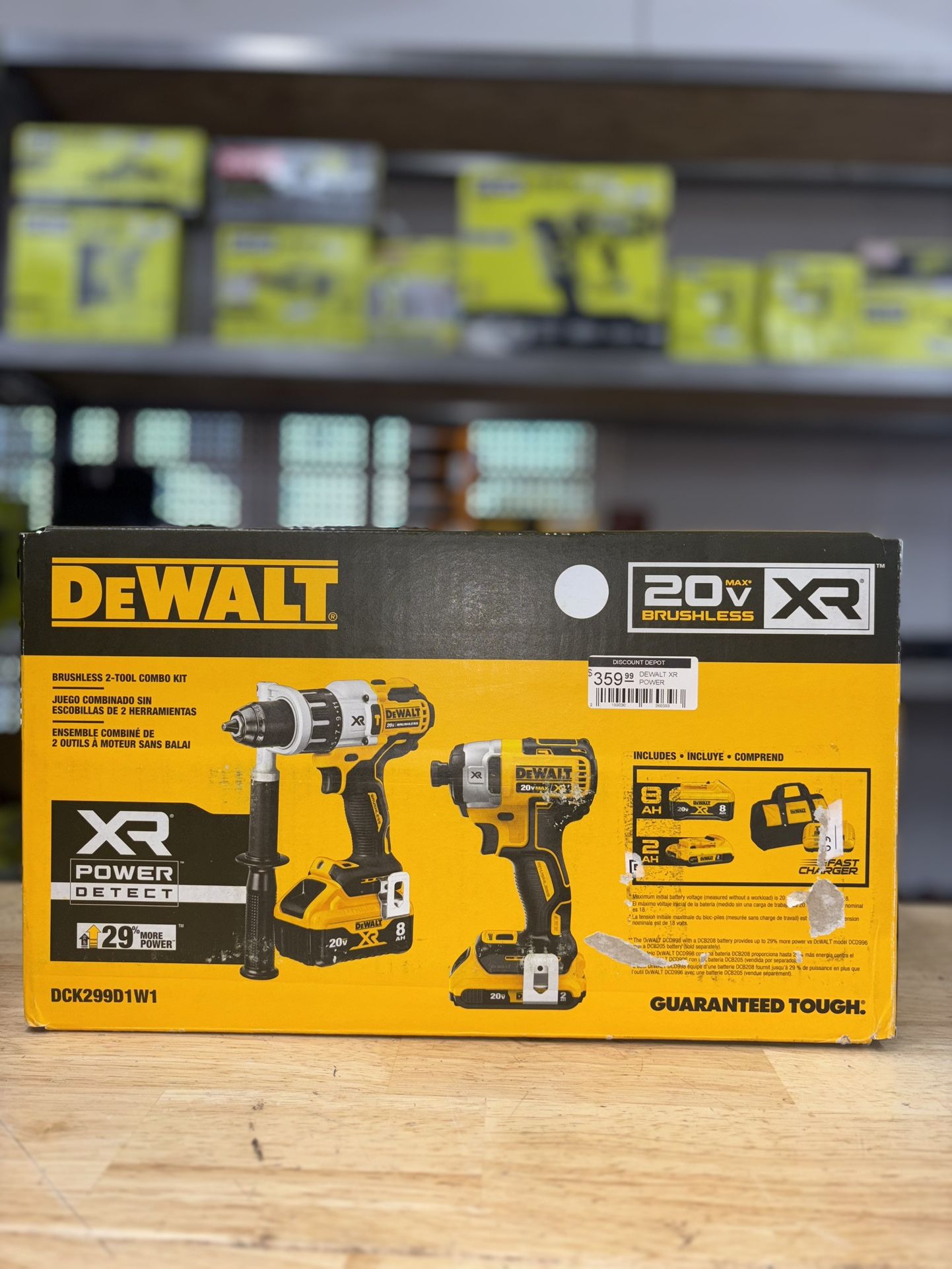 DEWALT XR POWER DETECT 2-Tool 20-Volt Max Brushless Power Tool Combo Kit with Soft Case