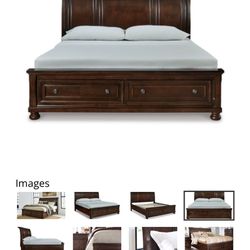 Ashley California King Bed With 2 Storage Drawer 