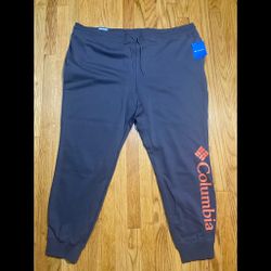 Columbia Mens CSC Logo Fleece Jogger II Size 4X Dark Gray/orange New