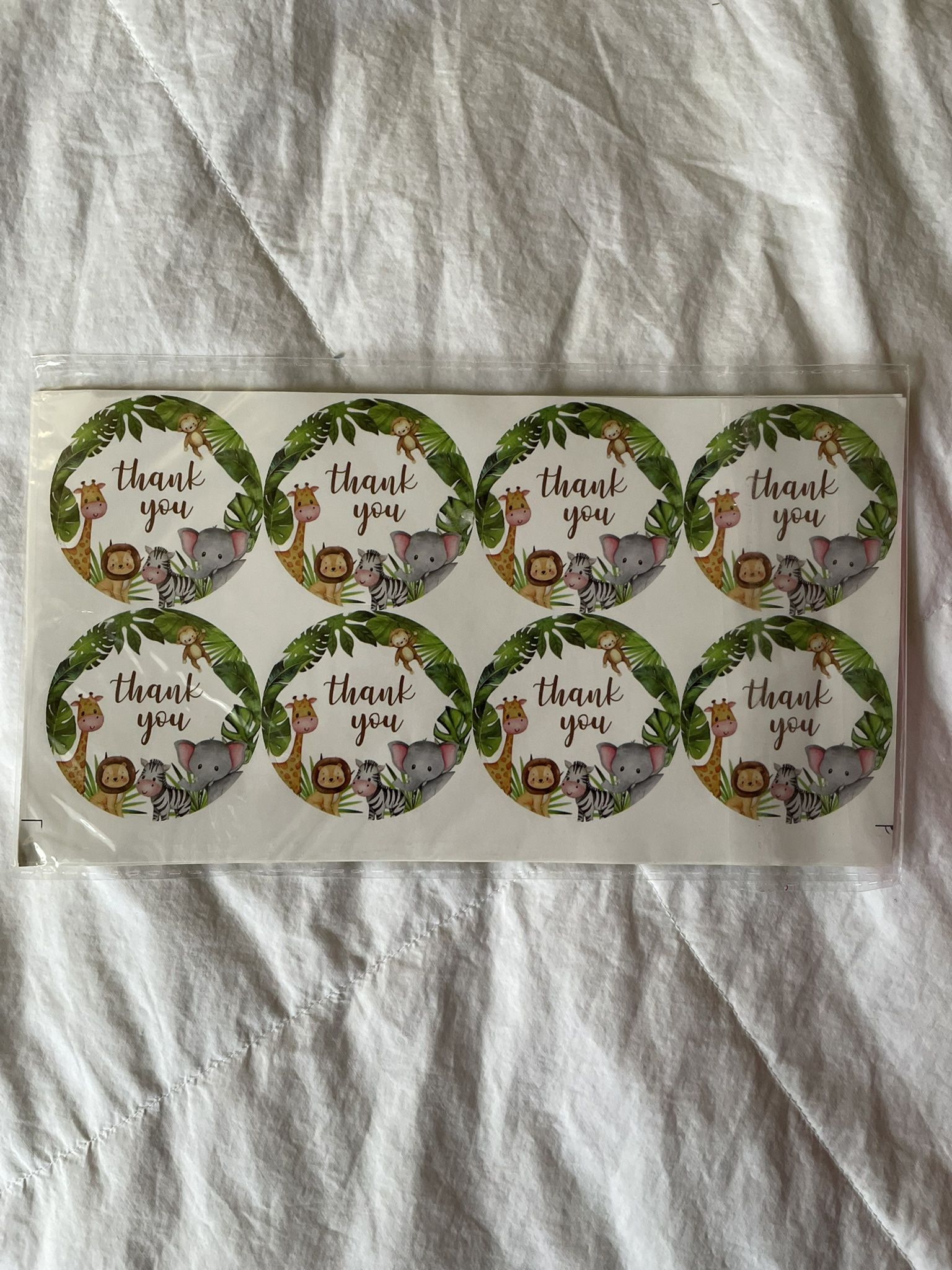 Safari Thank You  Stickers - FREE