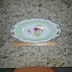 Vintage Porcelain Relish Dish, 13.75"