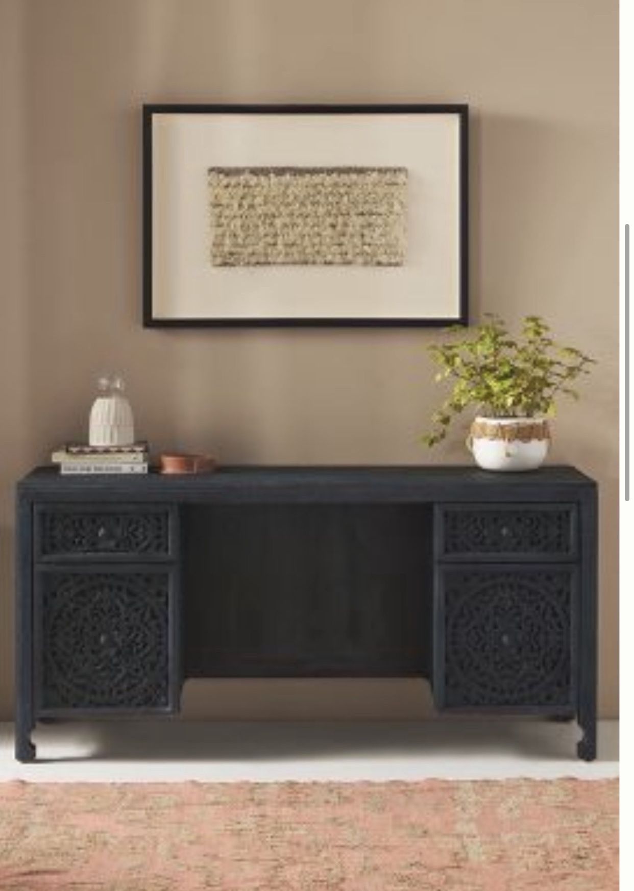 Anthropologie Handcarved Lombok Executive Desk- Indigo: $900 OBO
