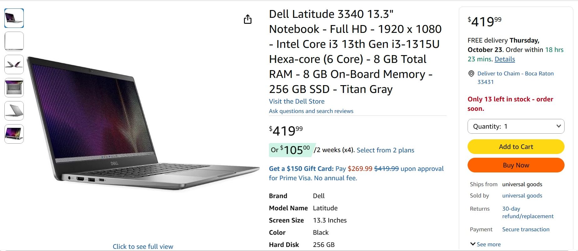 Dell Latitude Laptop 