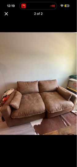 Suede down feather couch