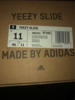 ADIDAS YEEZY SLIDE Adult Ochre GW1931 Size 11
