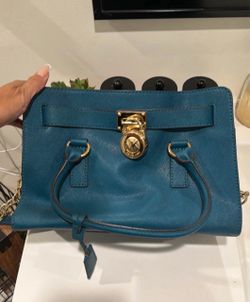 Michael Kors Teal Saffiano Leather Satchel with