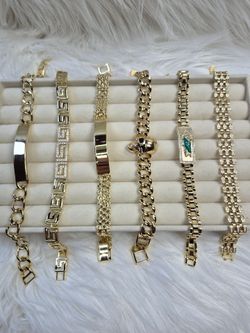 Men's Bracelets 14K Gold plated high quality jewelry hypoallergenic waterproof non tarnish excellent quality jewelry 55$ each