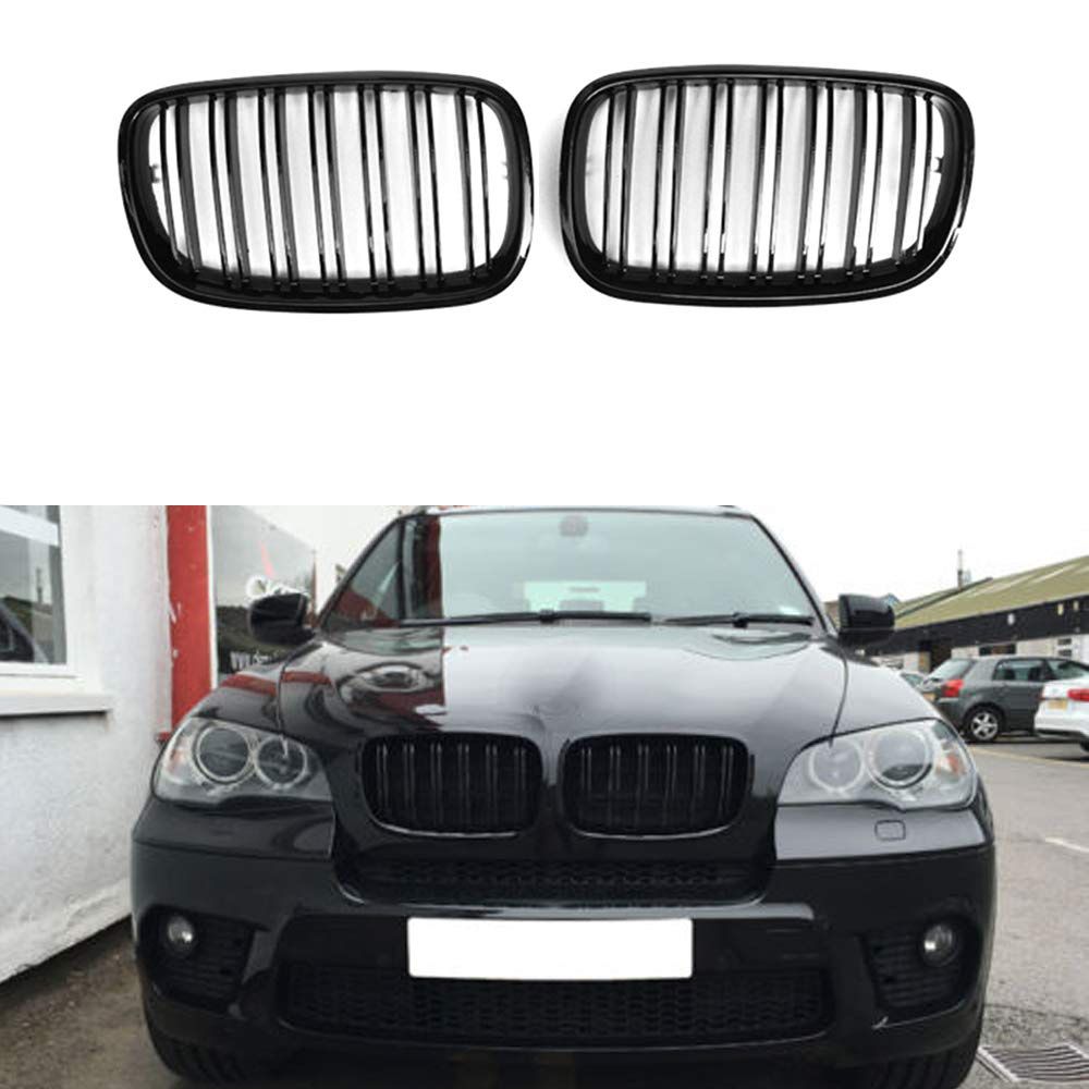 2006-2013 For BMW X5 E70 Front Grille PG Style Gloss Black Brand New With 3M 