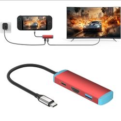USB C Switch 2 Dock,4K@60Hz HDMI Adapter with PD/USB 3.0 Port,Replacement Dock for Switch/Switch OLED/Steam Deck/ROG Xbox Ally X/Legion Go