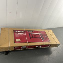 Husky 72 in. Adjustable Height Workbench Solid Wood Top Heavy Duty Steel Frame G7200S-US