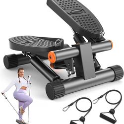 Niceday Exercise Steppers, Ladder with Resistance Bands, Mini Stepper with 136kg Load Capacity, Hydraulic Fitness Stepper with LCD Monitor