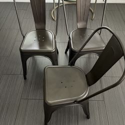 Metal Dining Chairs (x7) 