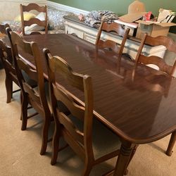 Wooden Dining Table And 6 Chairs 