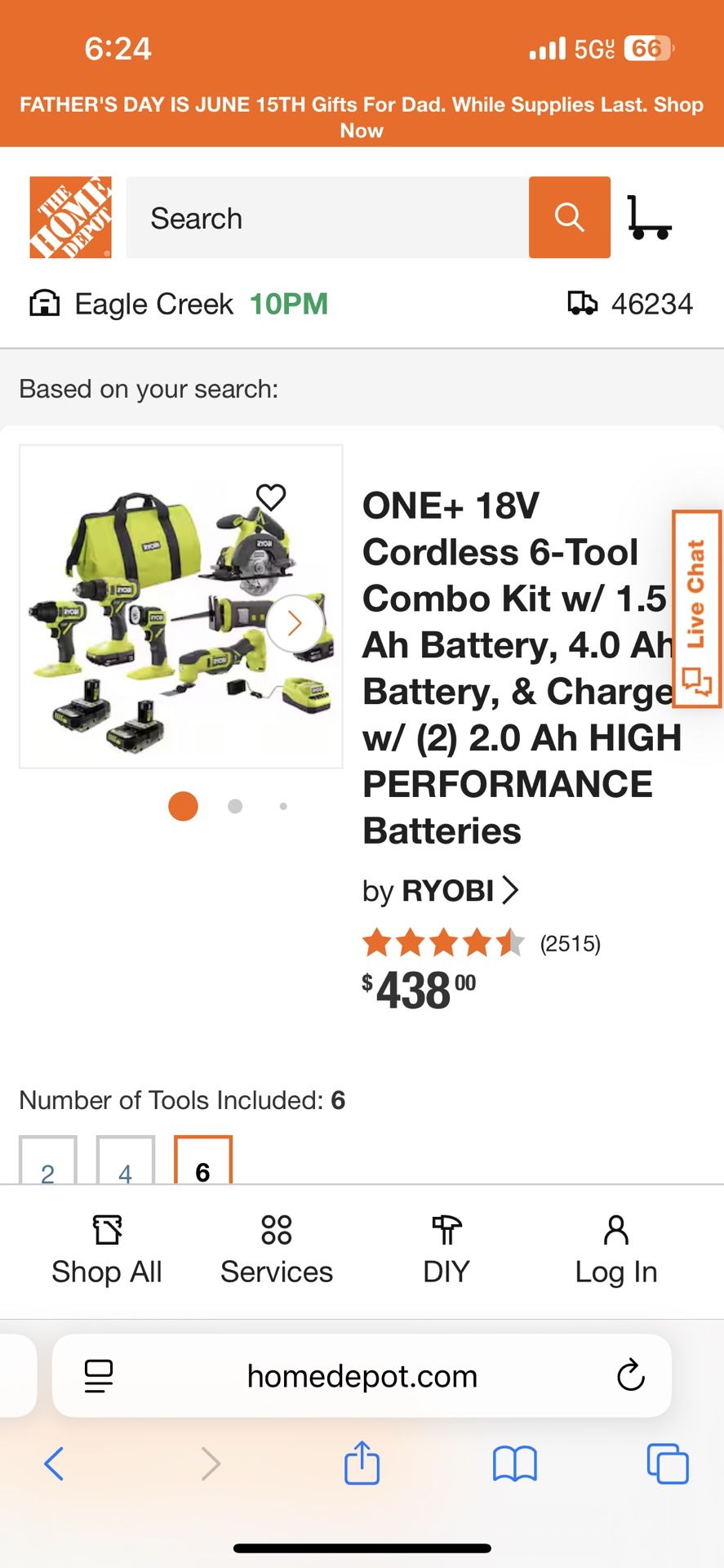 Ryobi 18v One + Tool Set