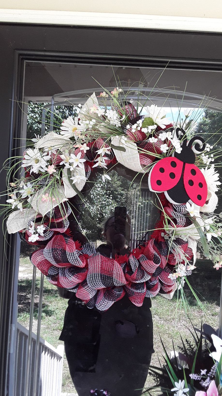 Ladybug mesh wreath