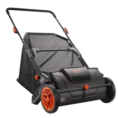 Push Lawn Sweeper, 21inch Leaf & Grass Collector, Strong Plastic Wheels & Heavy Duty Thickened Steel Durable to Use with Large Capacity 3.5 cu. ft. Me