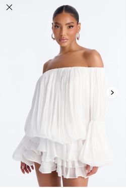 Oralee Off Shoulder Organza Mini Dress