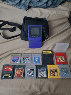 gameboy color+games+carry case