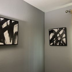 17”x17” Black and white art, Both for $20
