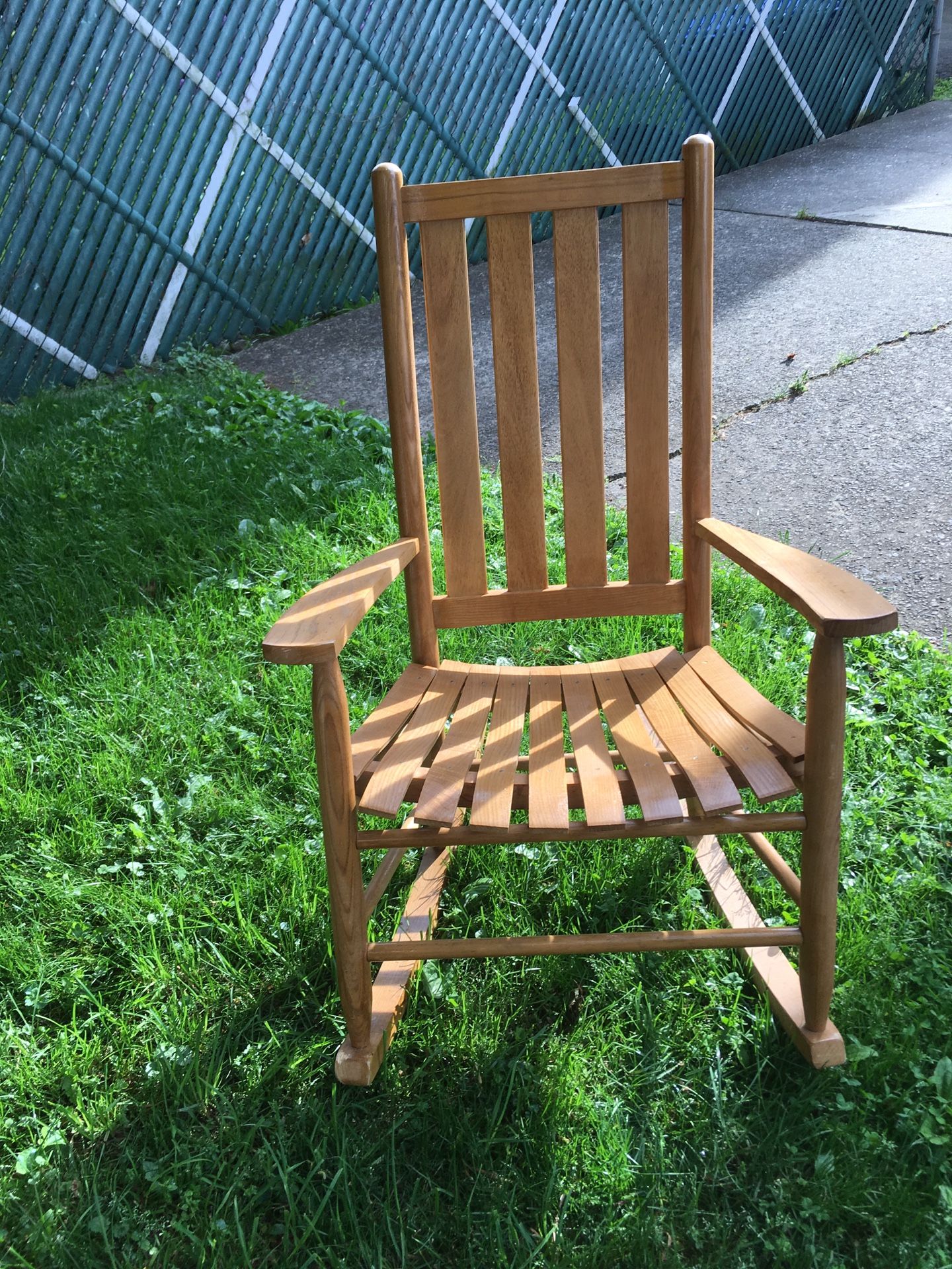 Beautiful wood Rocking chair great for in door or out