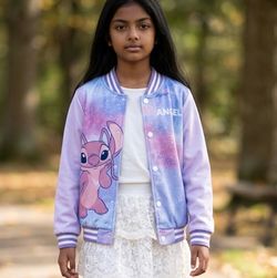 Disney LILO & Stitch Angel Varsity Bomber Jacket  girls 7-8