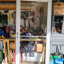 Front Screen Door, Front Door Fiber White Standard Size 80x 36 Self Hanging 