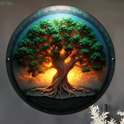 Radiant Tree of Life Round Metal Wall Art
