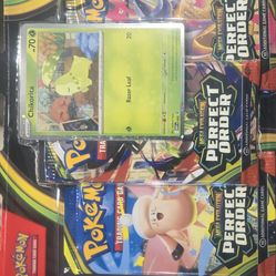Perfect order chikorita 3 packs blister pokemon