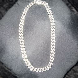 15mm 22 Inch Iced Out Cuban Chain Moissanite Stones ( Passes Diamond Tester )