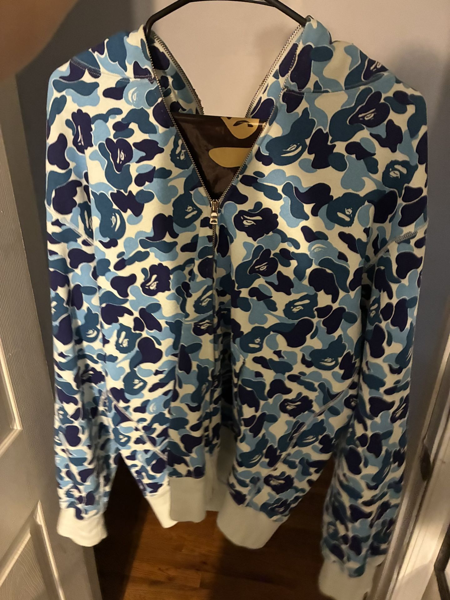Bape ABC Camo Full Zip Shark Hoodie Blue Size Xl