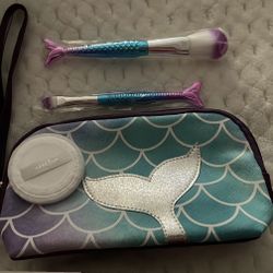 Make Up Mermaid Bag 2- Brushes 1-face Cotton