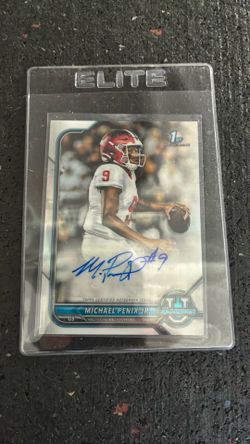 MICHAEL PENIX JR 2021-2022 Bowman University Chrome Auto Autograph! 1st Bowman