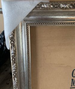 GW solid wood hand carved frame platinum finish