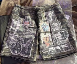 Missing Since Thursday Camo  Patchwork Shorts