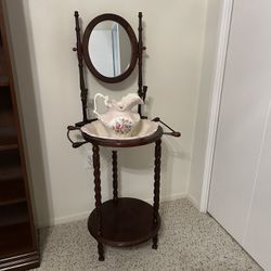 Wash Basin And Pitcher With Stand