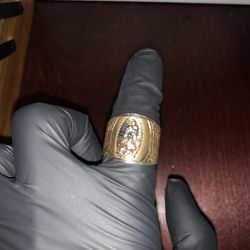 Virgin Mary 14k ring tri-color