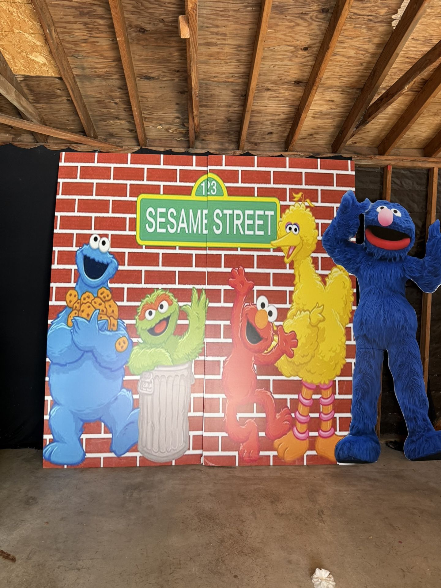 Backdrop Seasame Street Decoration Wall Birthday 