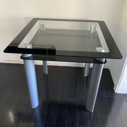 Double Glass Sq Dining Table 