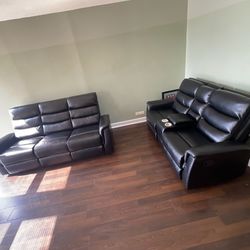 LEATHER BRAND NEW RECLINING SOFA AND LOVESEAT SET SAME DAY DELIVERY 