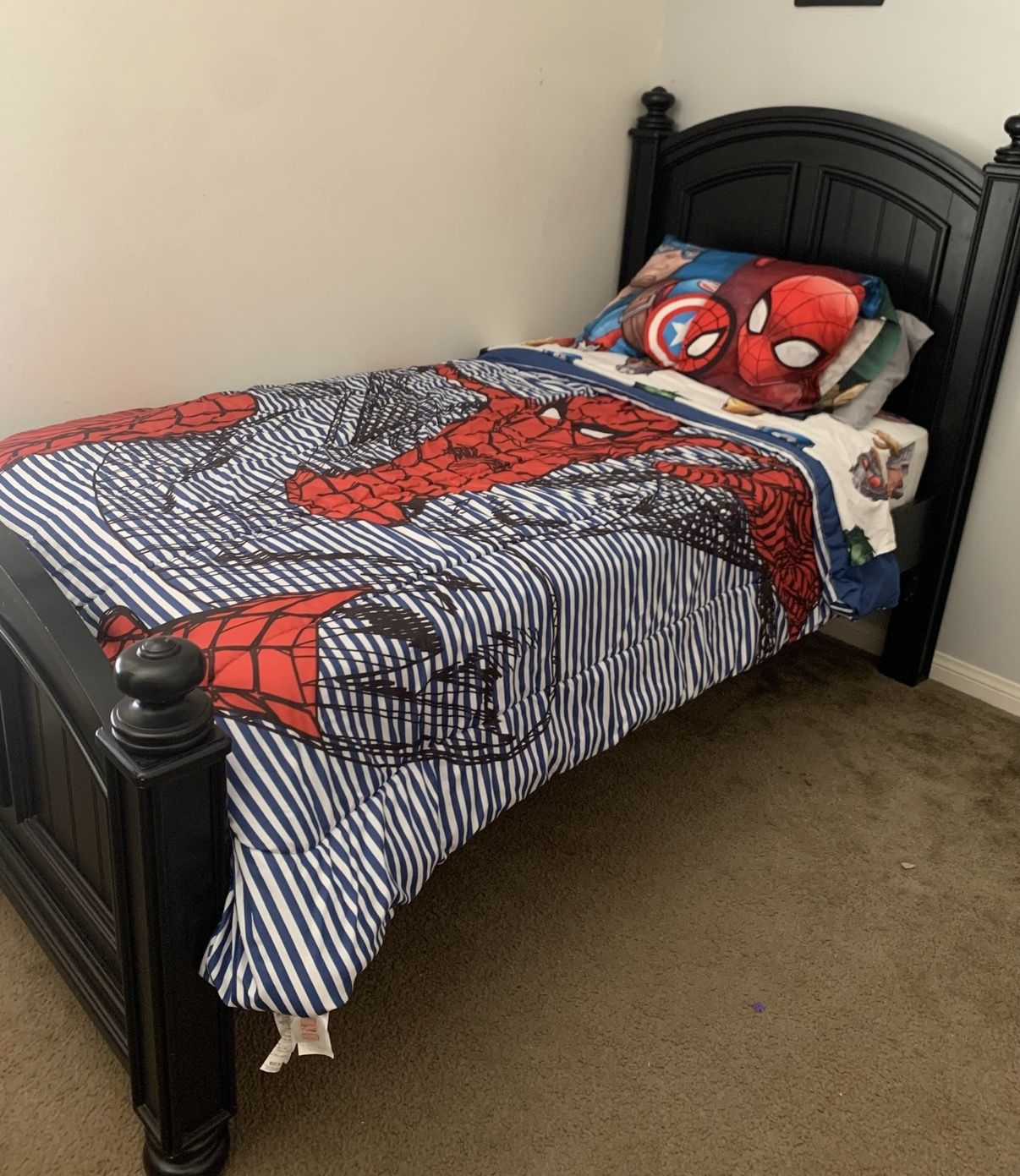 Pottery Barn black Twin Bed