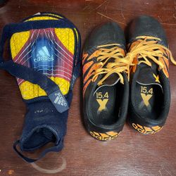 Soccer Shoes 5.5  And Shin guards 