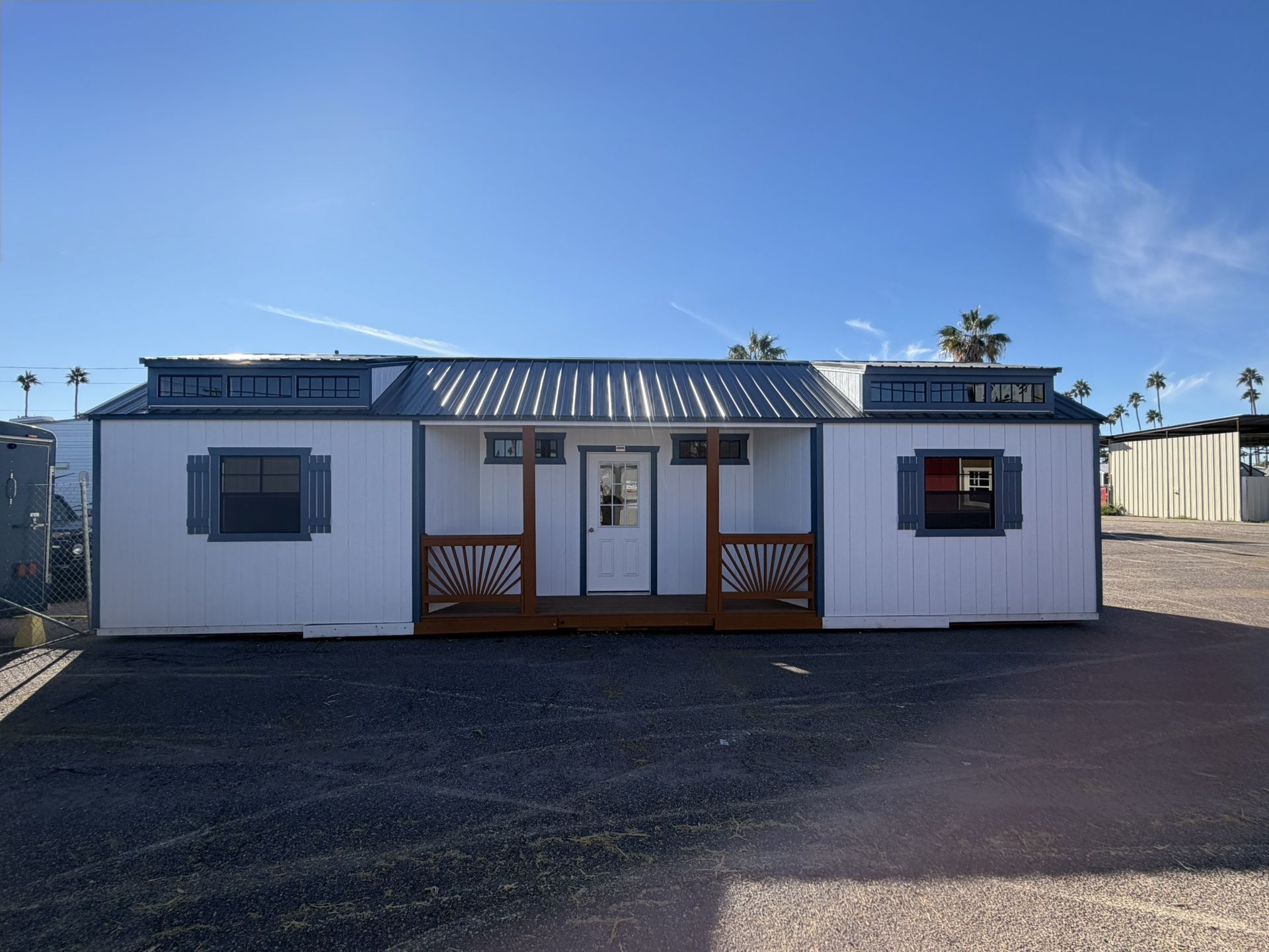 12x40 Center Porch ( Casita, Cabin, Portable Building, Pool House, Clubhouse, Boutique, Office )