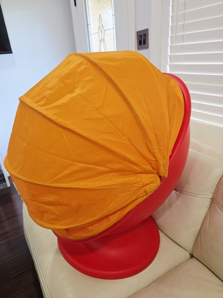 IKEA Ps Lömsk Swivel Chair Childs Pod Egg Chair Rare Red Orange