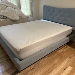 Queen bed frame and firm mattress 12" thick 